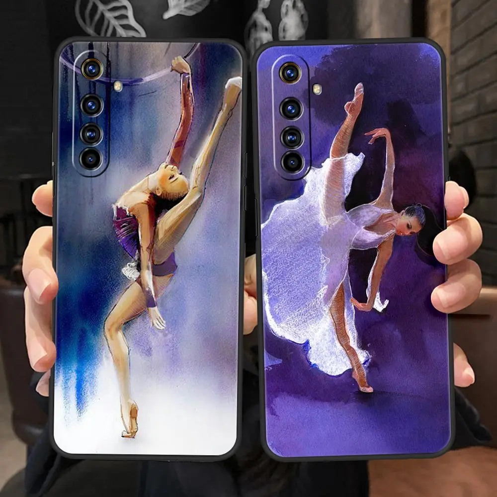 Gymnastics water color For Realme GT Neo 2 3 3T 5 Phone Case 12 11 5G 10 9 8 5G 7 6 GT5 GT3 GT2 Pro C21 C11 C25 C35 Cover