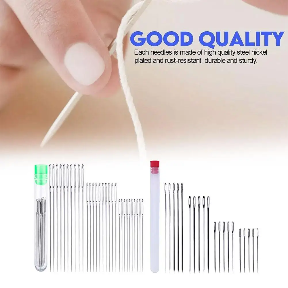 20/30pcs Stainless Steel Sewing Needles Side Hole Hand Needle Self-Threading Sewing Needles Household Accessories Sewing Bl I5B8