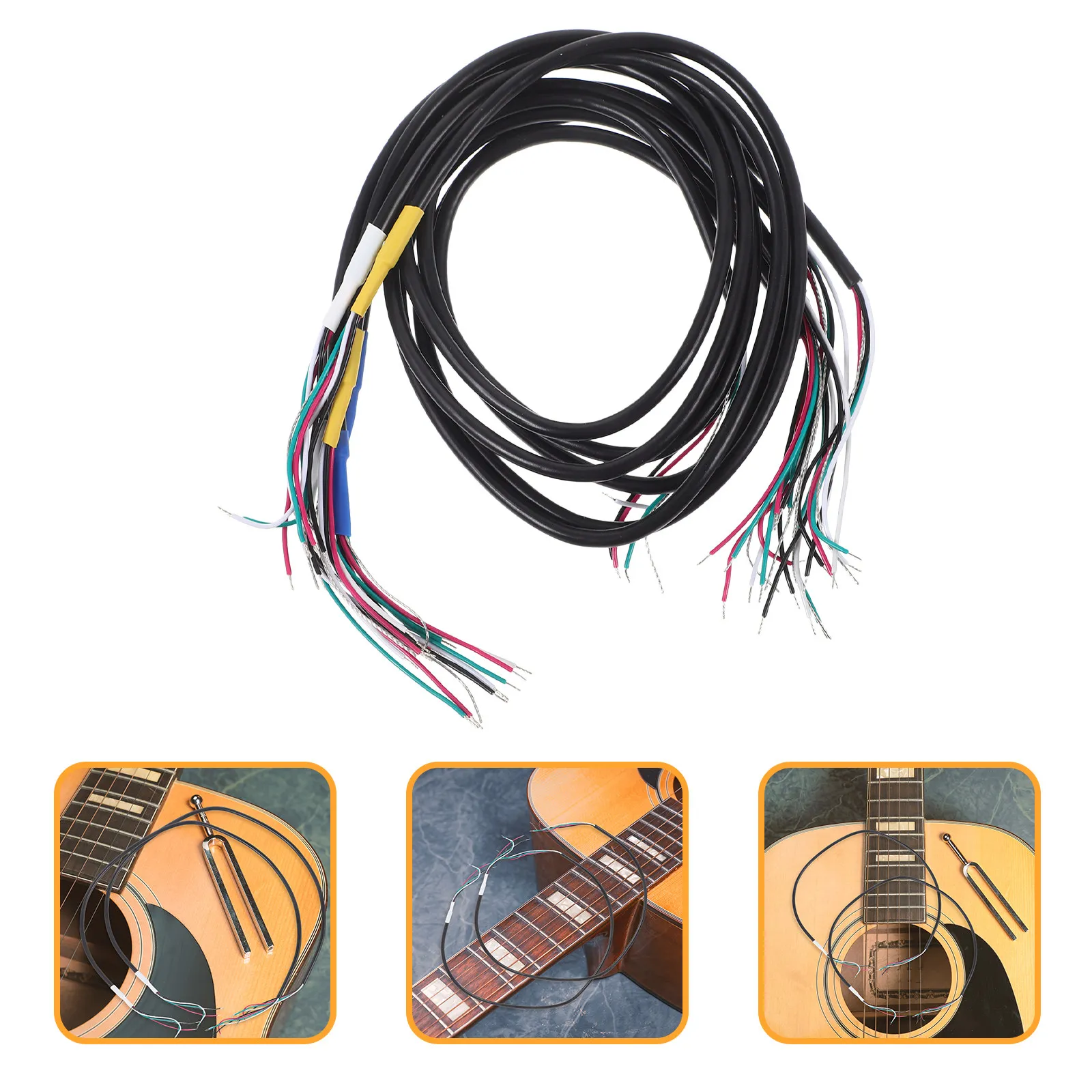 

6Pcs Guitar Pickup Cable Shielded Wire Four Core Noise Reduction Electric Guitar Circuit Hookup Wiring Replacement Parts