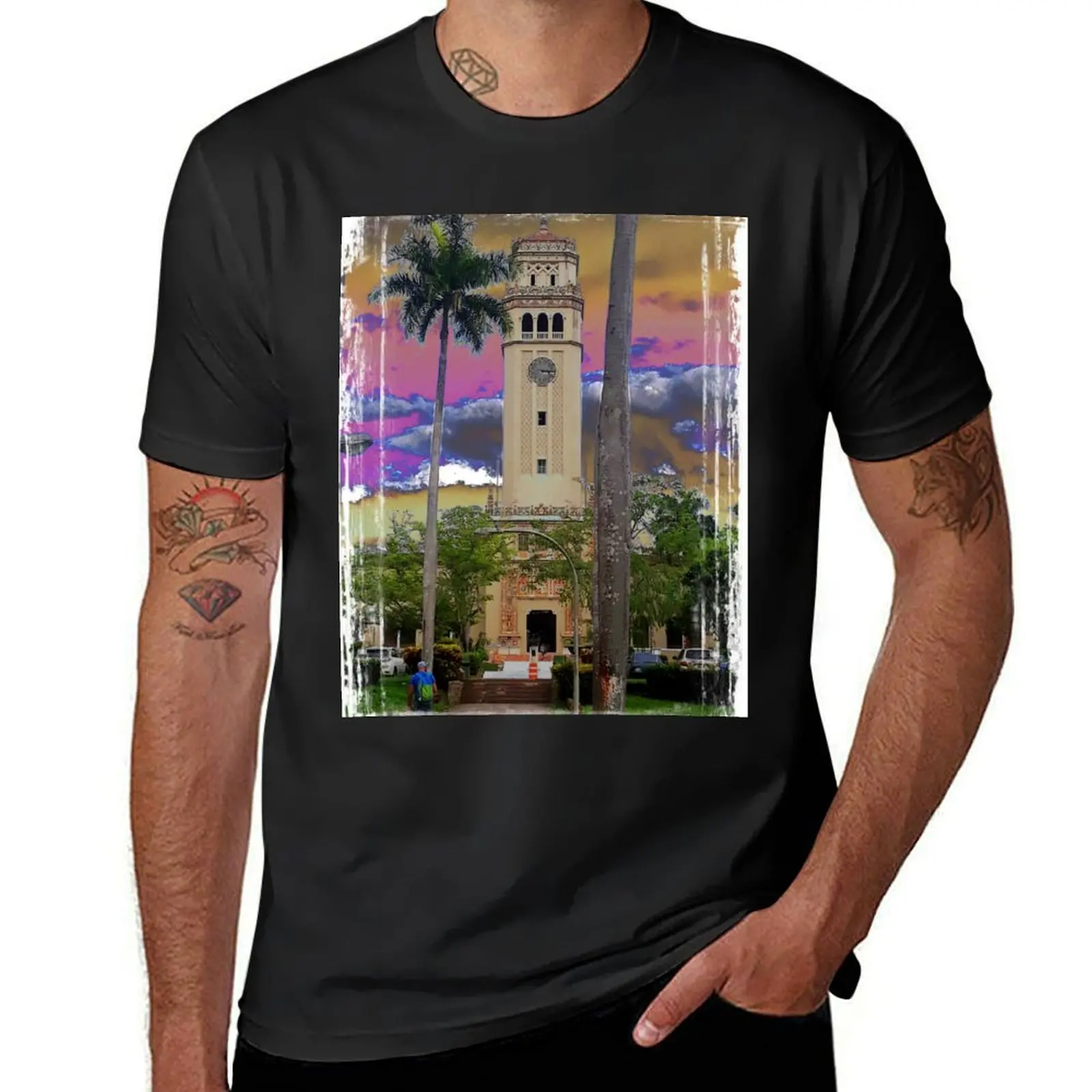 

The main tower of the University of Puerto Rico - Rio Piedras campus (UPR RP) T-Shirt funnys heavy weight t shirts for men