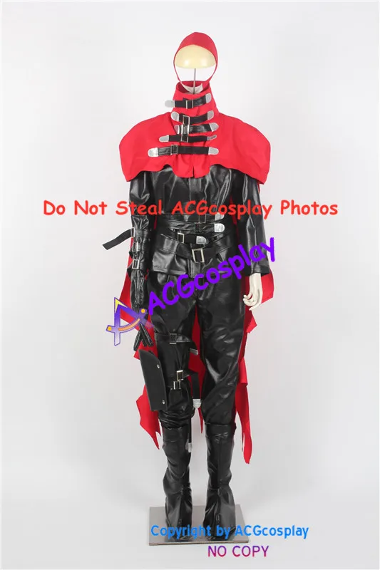 Final Fantasy 7 Advent Children Vincent Valentine Cosplay Costume include boots covers acgcosplay faux leather costume