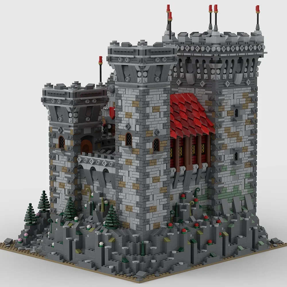 NEW MOC 6524PCS European Medieval Street View Red Lions Castle DIY creative ideas Retro child Toy Birthday Gift building blocks