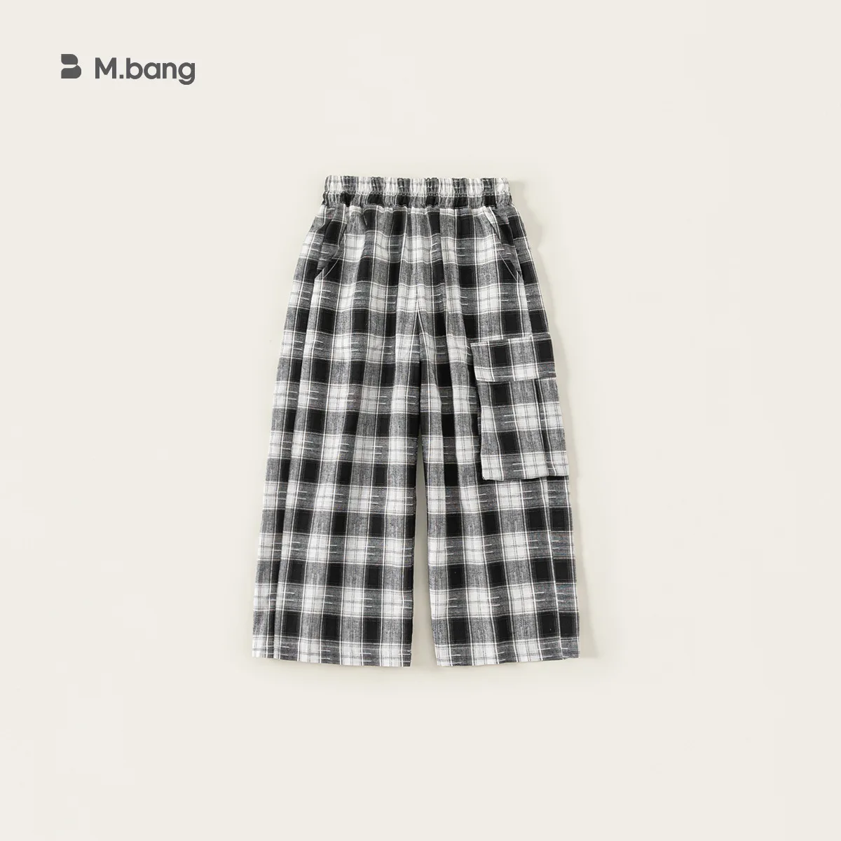 Girls Fashion Childrens Casual Pants Spring New Product Loose Straight Tube Checkered Pants