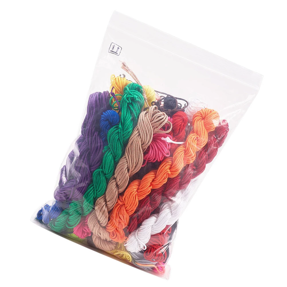 

1Mm Colorful Nylon Rope Set Assorted Rainbow Cords For Diy Bracelet Chinese Knot Craft Kumihimo Macrame Braiding Jewelry