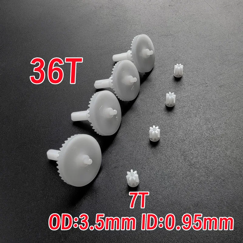 36T 7T Big Small Motor Gears 0.4M Coreless Motor Toy Model Spare Parts 7 Teeth Pinions R/C Quadcopter Drone