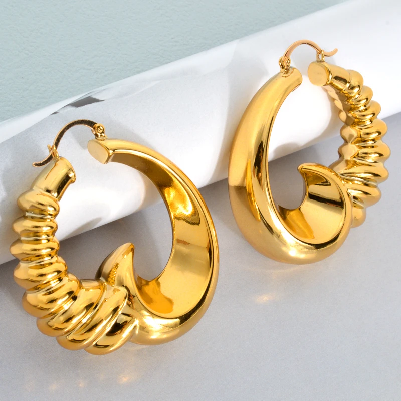 ZEADear Jewelry Simple Big Hoop Earrings for Women Copper Gold Plated Drop Jewellery Trendy Personality Wedding Party Girls Gift