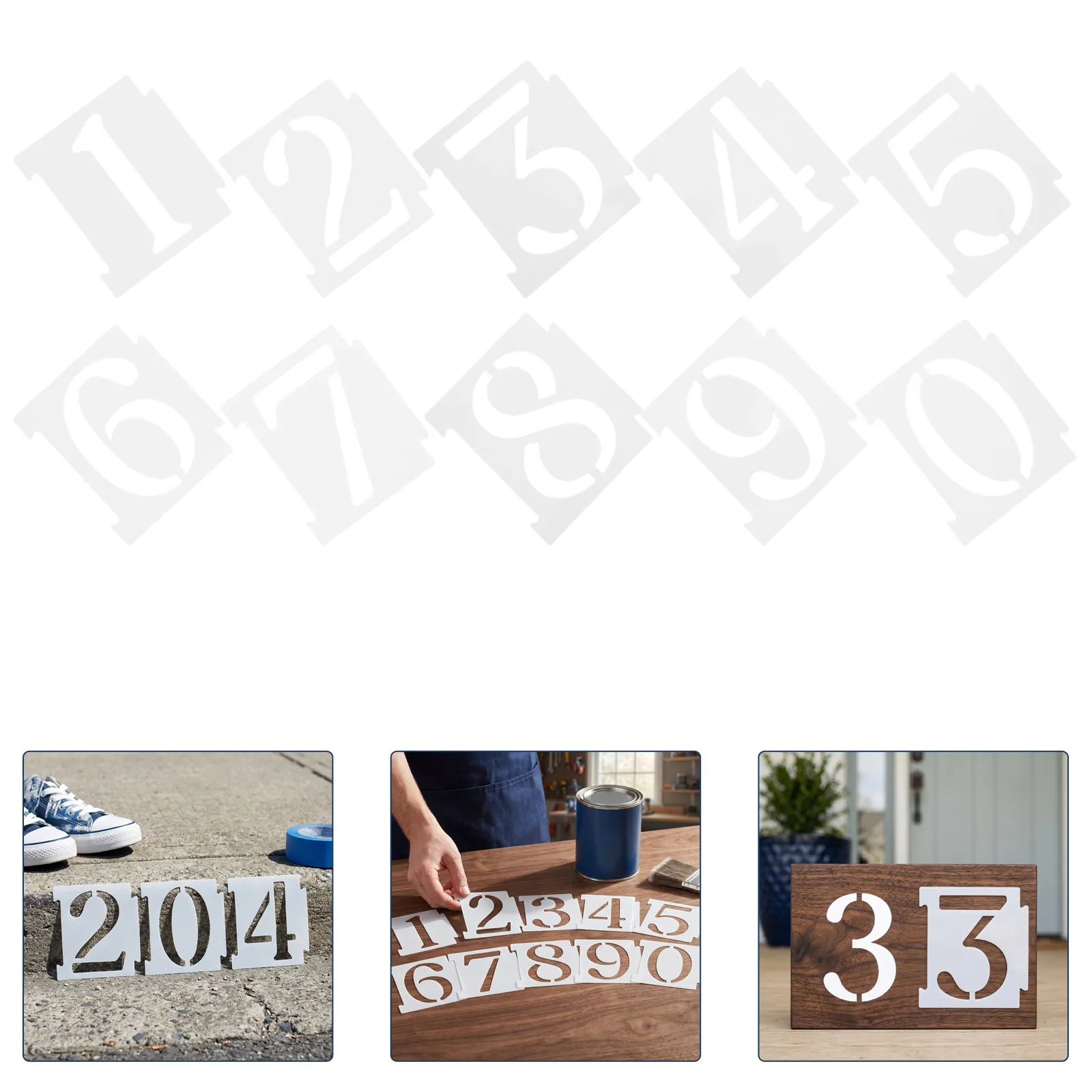 20Pcs Plastic Number Stencils Set Reusable Painting Templates for Outdoor Indoor House Address Mailbox Curbside Signage DIY