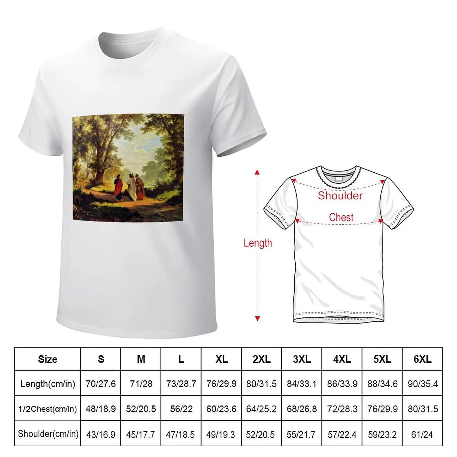 Road To Emmaus T-Shirt anime cute tops tees mens graphic t-shirts big and tall