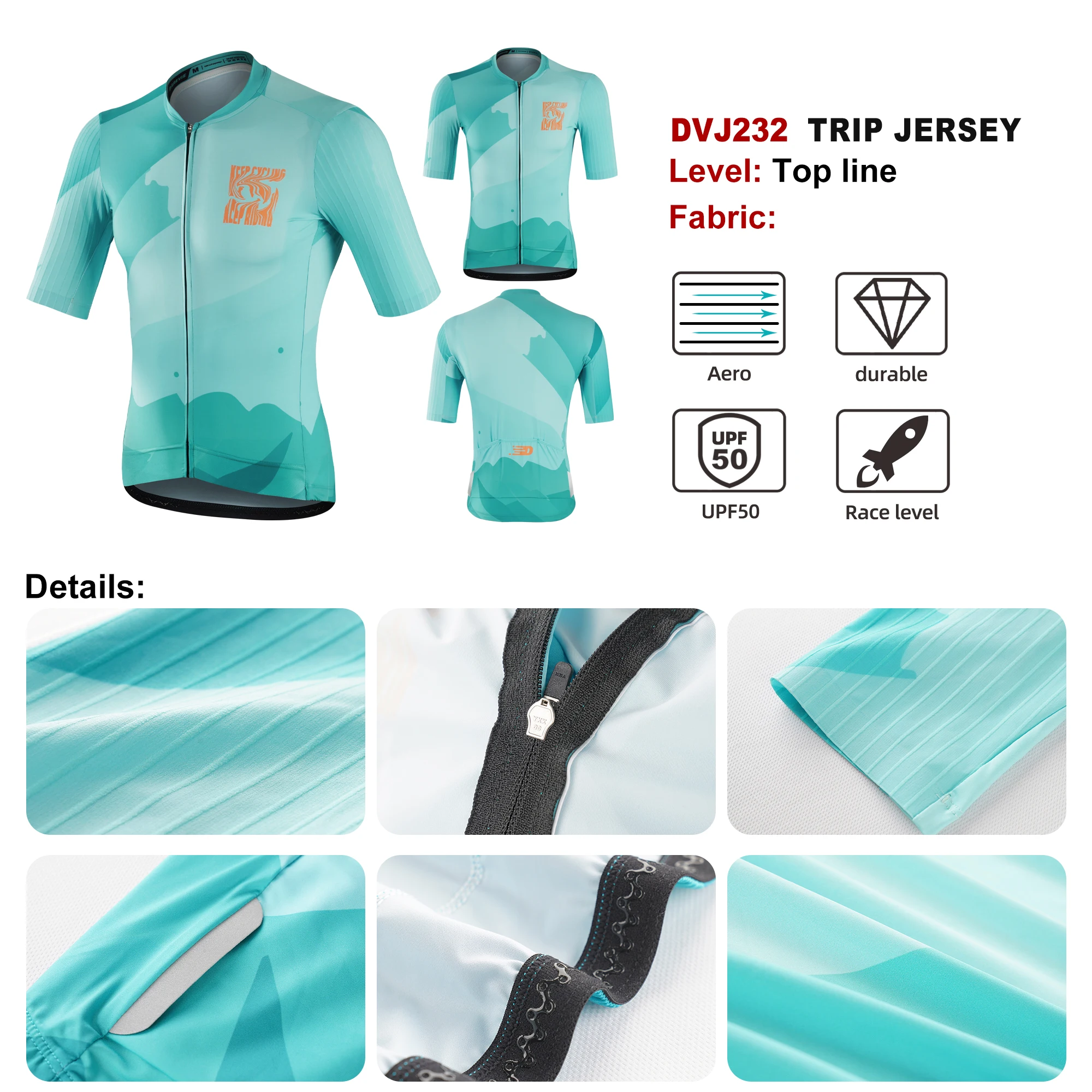 DAREVIE Mann Radfahren Maillot AREO High Speed PRO Anti UV Level Herren Radfahren Shirt Anti Slip Feuchtigkeit Wicking Radfahren Jersey Mann – Detail 10