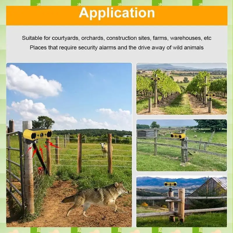 2025 إنذار مستشعر الحركة الشمسية ، ضوء تحذير خارجي ، 13 صوتًا نظام تنبيه أمني مبيد الحيوانات لحظيرة ساحة المزرعة ، الطاقة الشمسية M