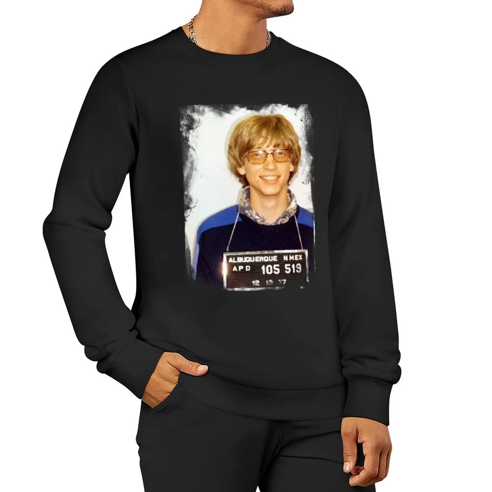 Bill Gates mugshot Pullover Hoodie japanese style blouse men's sweatshirt