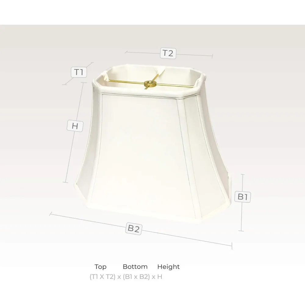 Rectangle Cut Corner Basic Lamp Shade, 9x16x12.25 Inches, Antique Gold Finish, Decorative Lighting Accessory