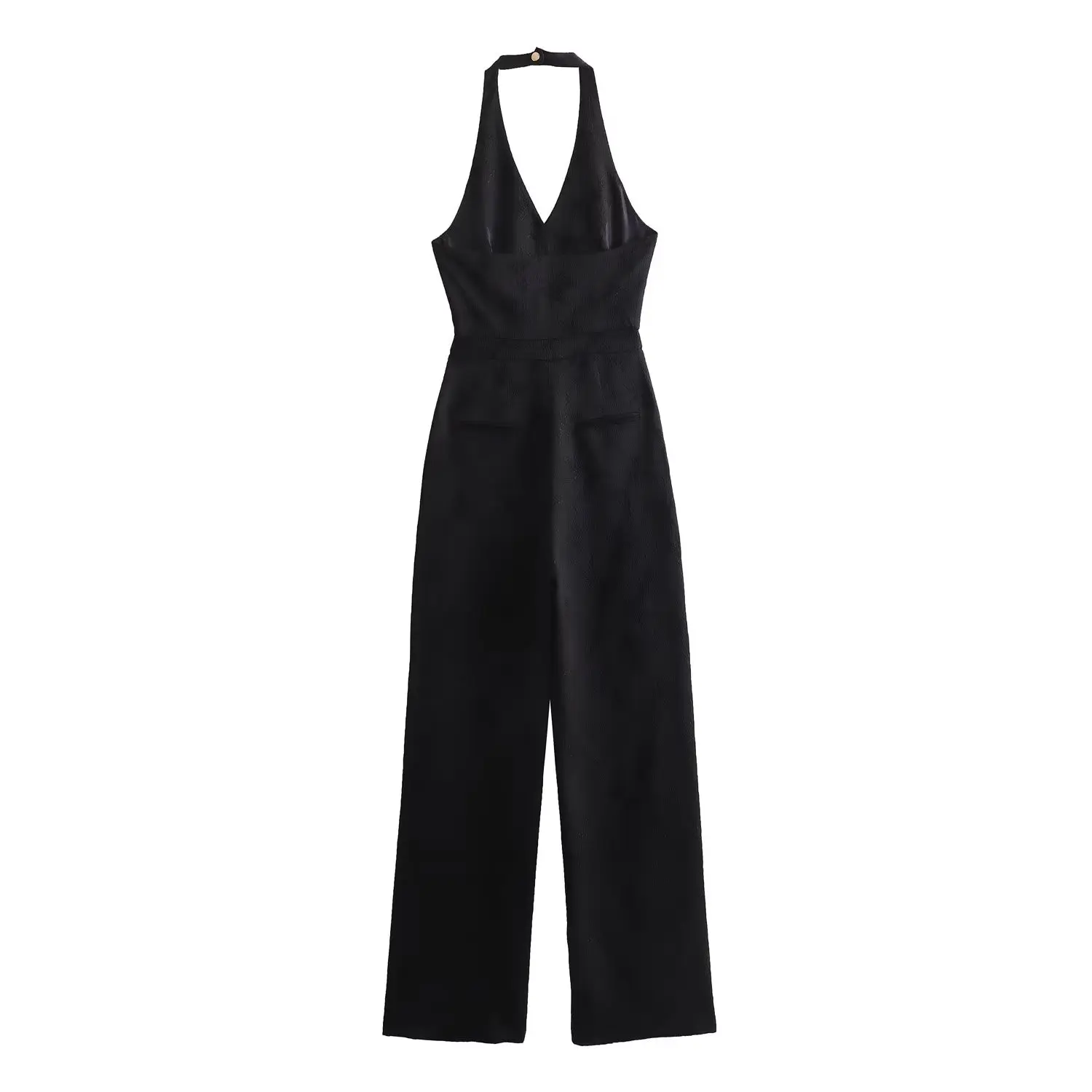 

Withered 2024 New Ladies Clothes French Jumpsuit Women Vintage Jacquard Hanging Neck Jumpsuit Party Sexy