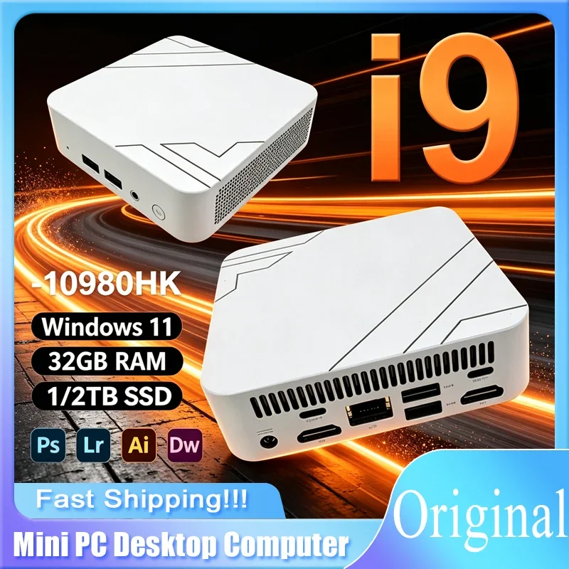Mini PC Intel Core I9 10980HK 16GB RAM 2TB SSD Mini Desktop Computer WIFI6 BT5.2 4K HD Office Gaming Study Mini PC