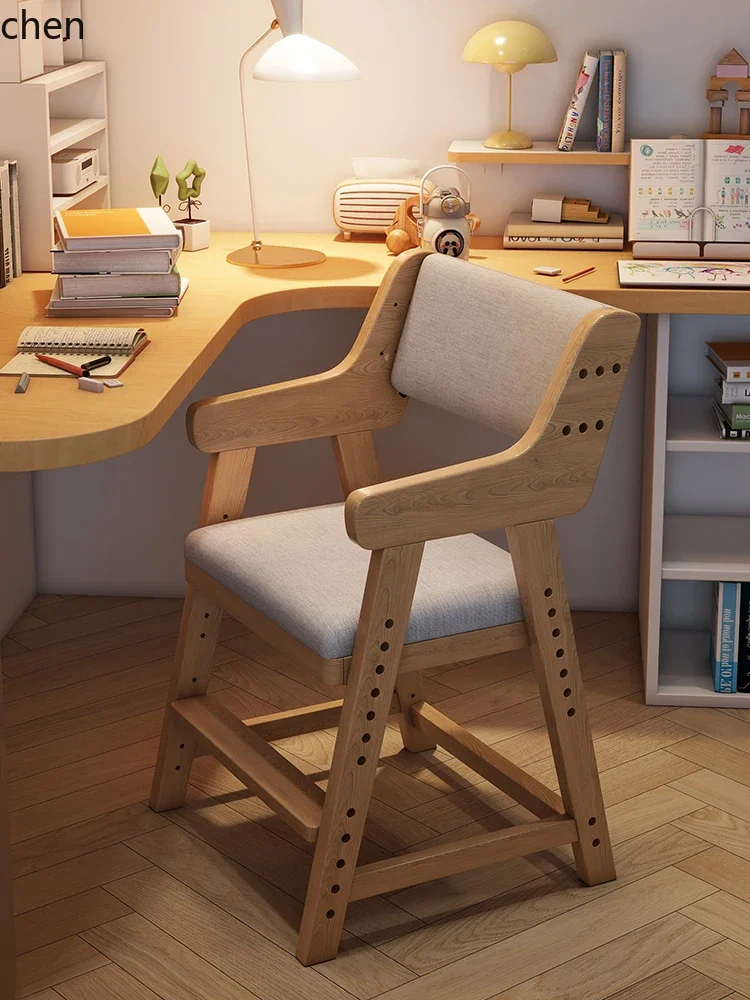 Solid Wood Study Chair Correction Sitting Position Writing Chair Lifting Adjustable Backrest Book Desk Chair