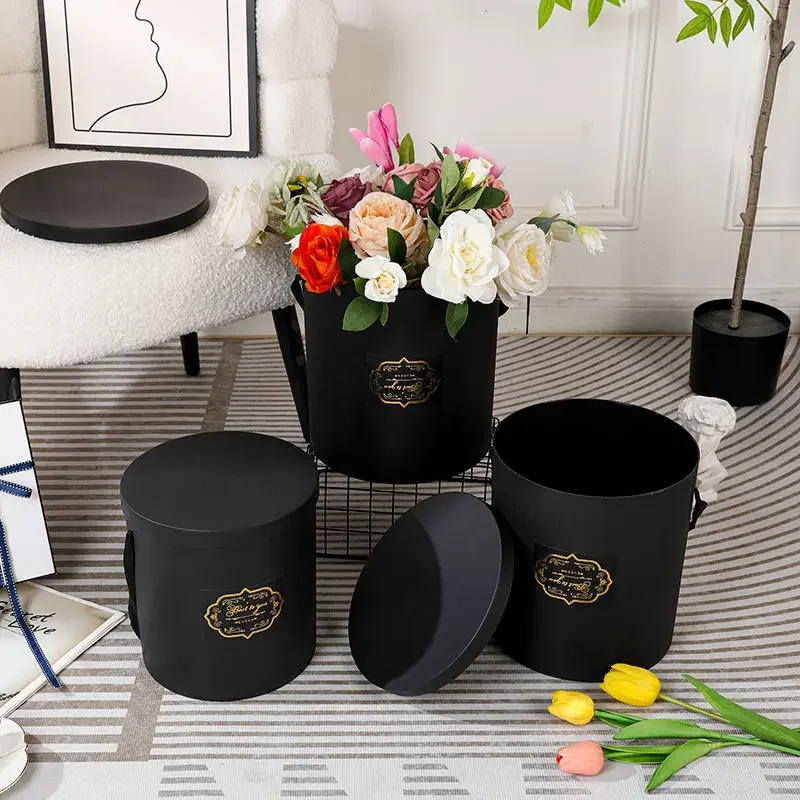 Flower Box Packing Floral Round Wedding Candy Gifts Hat Boxes Hug Bucket Waterproof Storage Bag Party Valentine's Day Decor