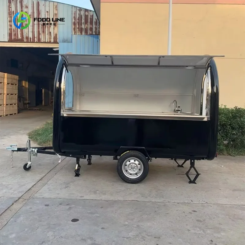 Round Ice Cream Hot Dog Food Cart Trailer Truck for Commercial Catering Use Custom