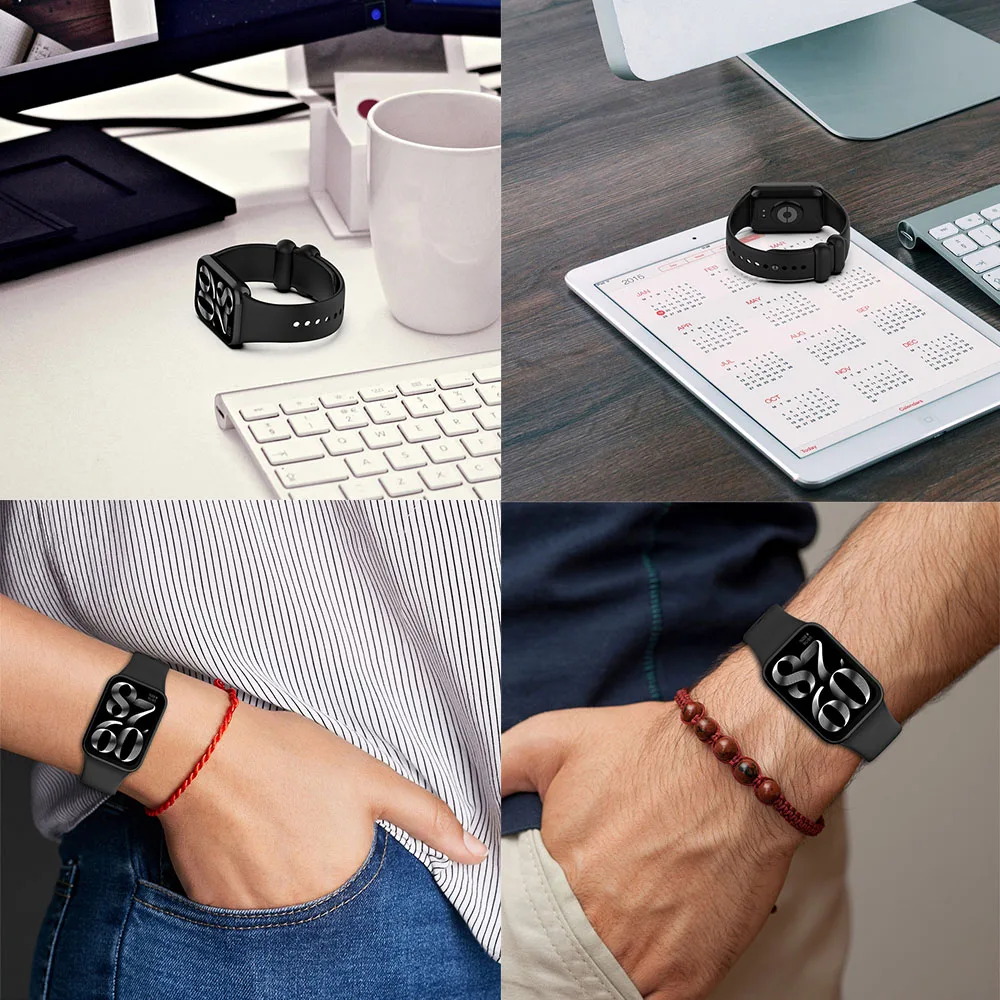 BEHUA Silikonarmband für Xiaomi Mi Band 8 9 Pro 9Pro Armband Uhrenarmband für Redmi Watch 4 5 Ersatz-Zubehörband – Detail 6