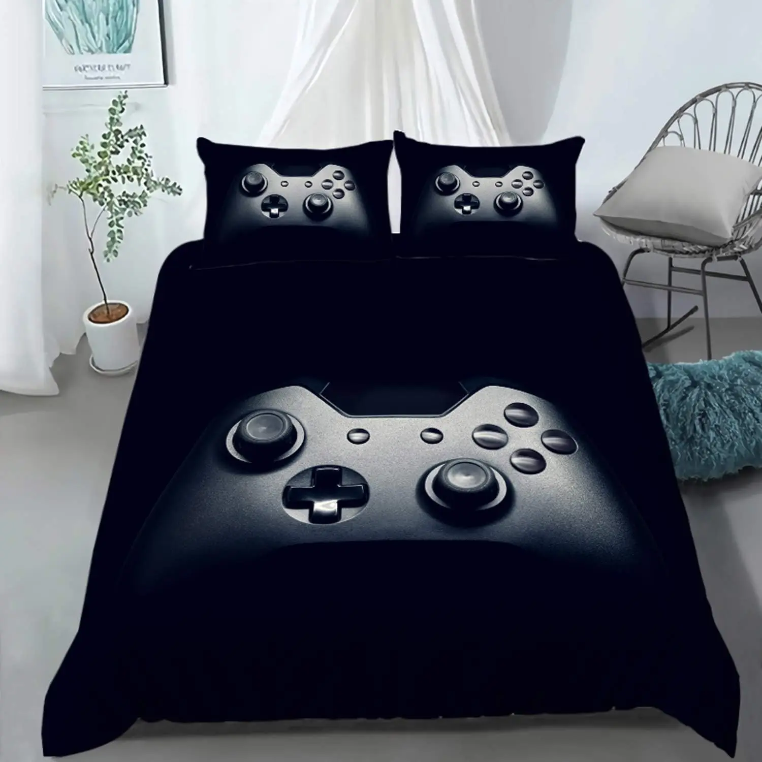 

Teen Boys Gaming Duvet Cover Set - Video Game Themed Bedding Quilt Cover & Game Comforter Cover for Bedroom