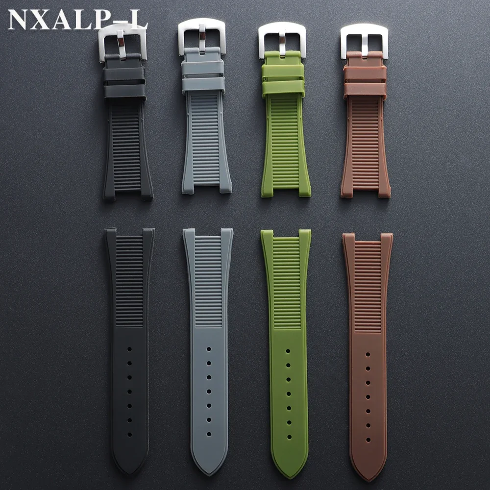 Patek Philippe Aquanaut 시리즈 5711/5712/5726/5980 고무 시계 밴드 방수 남성용 팔찌 용 실리콘 시계 스트랩 25mm * 13mm