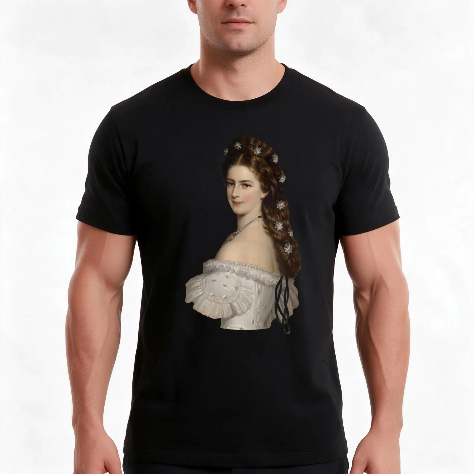 Camiseta com a imagem da Imperatriz Elisabeth da Áustria vestida com um vestido de dança, camiseta de algodão casual para o verão, blusa de estilo urb