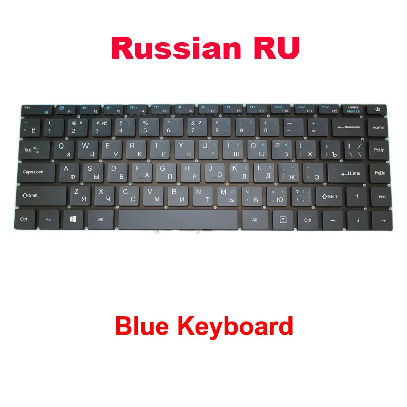 Black White Sliver Blue No Backlit US UK RU GR FR IT Keyboard For DERE V14S English US Russian RU Korean KR German GR No Frame