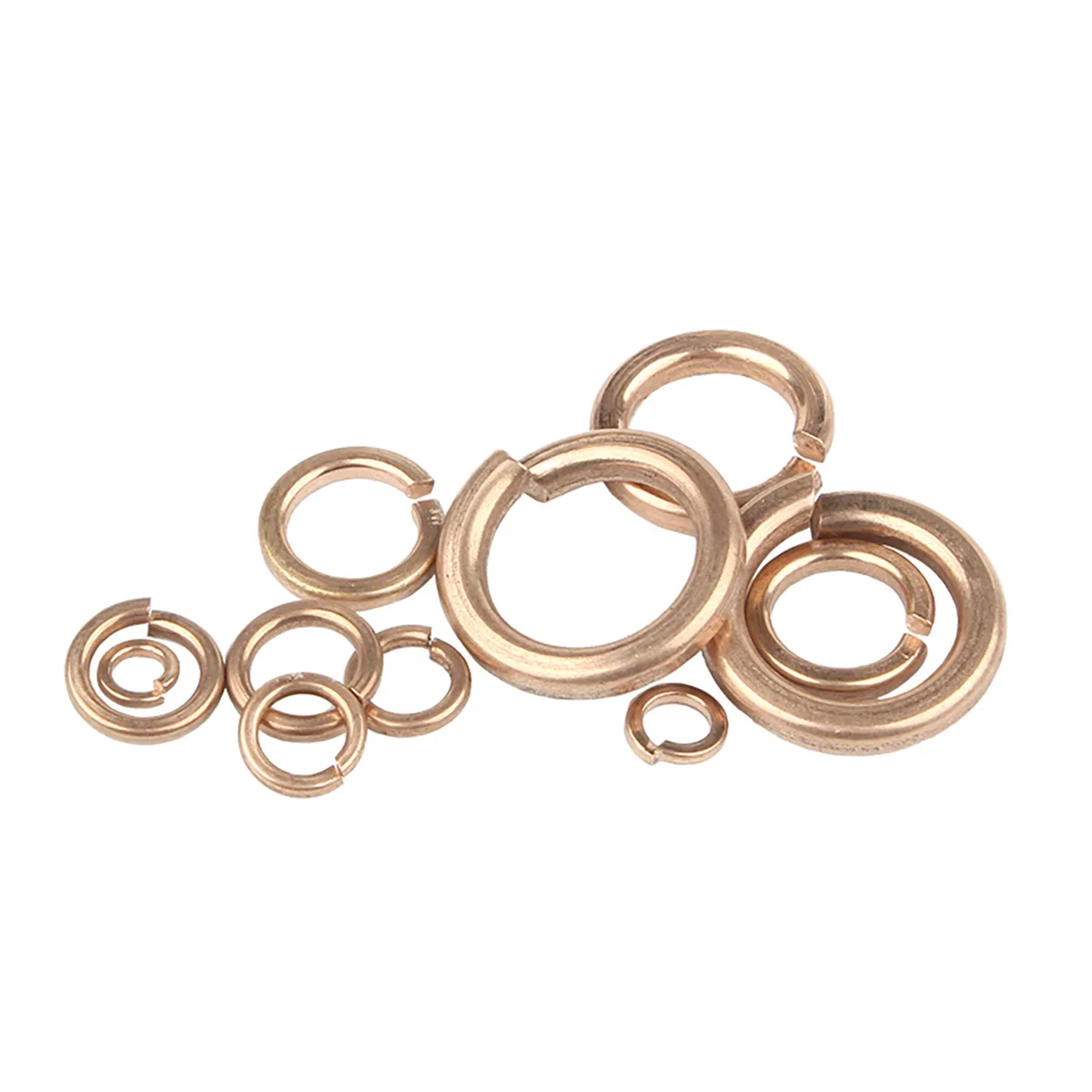 Copper Spring Washer, Open Spring Washer, Latão Elastic Washer, M2.5-M16