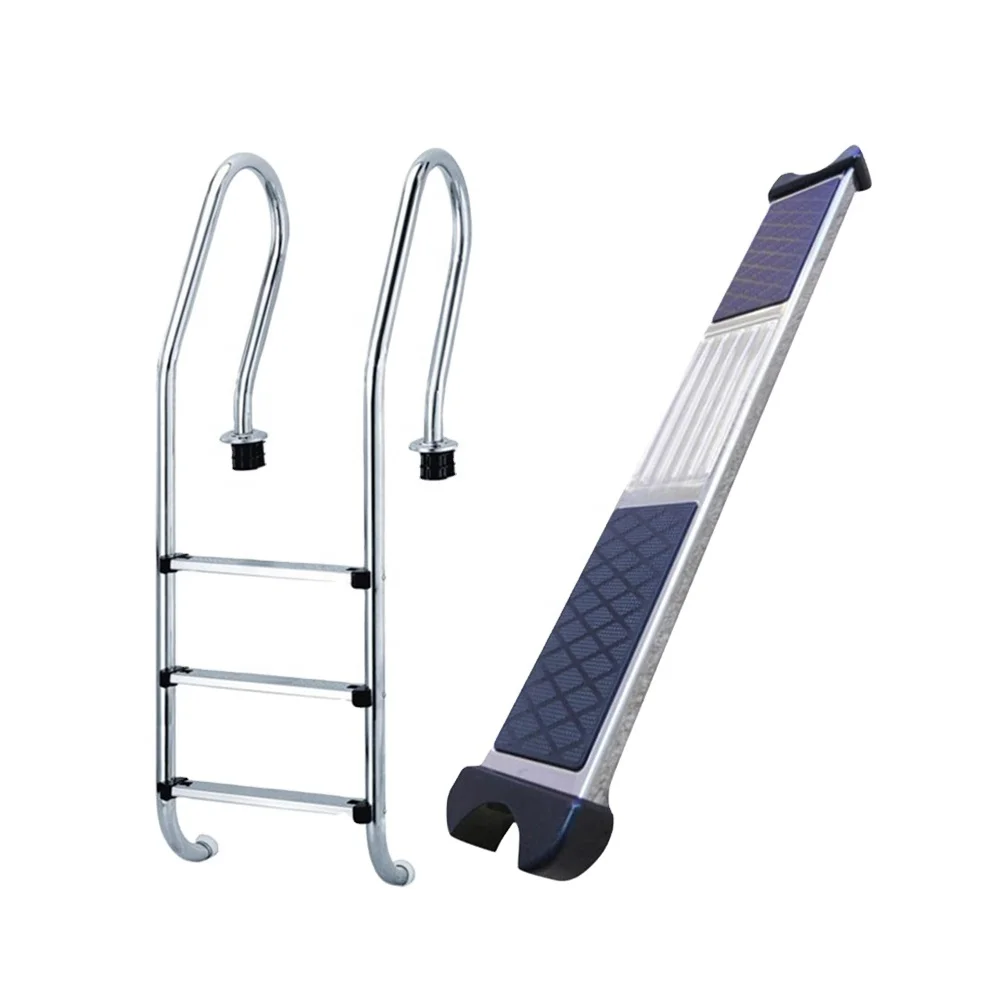 Embedded Stainless Steel 304 Pool Ladder Escalator Pedals Handrails Water Crown 1.2mm Thickness Stair Swimming Pool Ladder