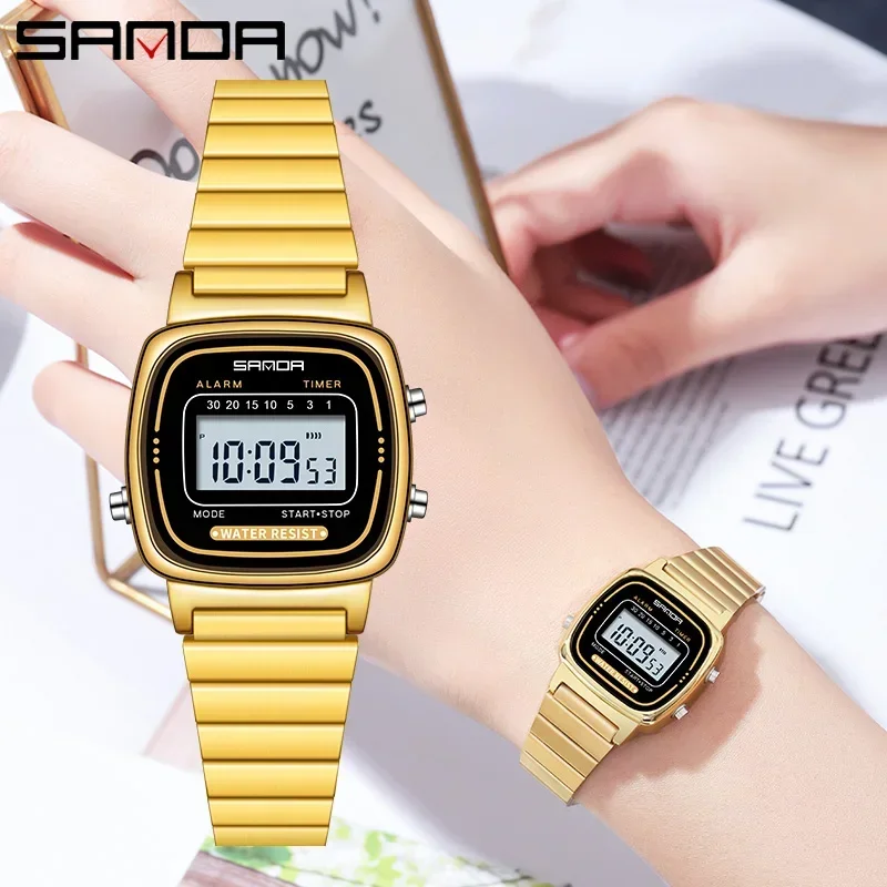 SANDA Women Classic Electronic Watch Fashion Female Elegant Clock Luxury Watches Casual Ladies Waterproof Wristwatch reloj mujer