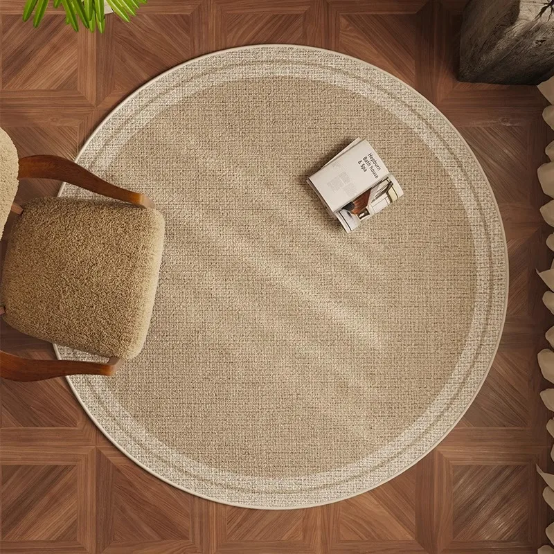 VIKAMA Round Pile Sofa Carpet, Round And Easy To Clean Bedroom Bedside Rug, Study Computer Chair Cushion, Home Decoration