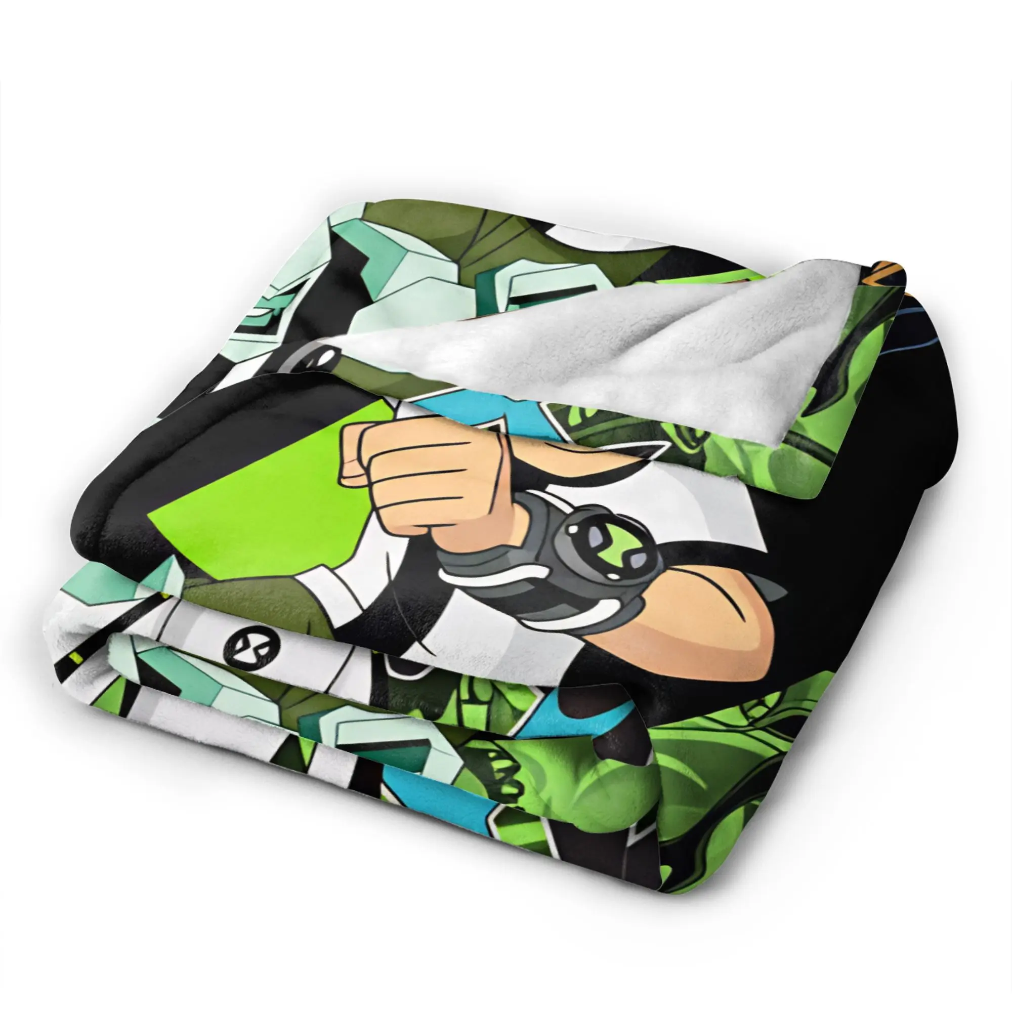 Ben 10 Cartoon Blanket Winter  Warm Cozy Throw Blanket For Girls Bedroom Flannel Bedspread Bed Cover