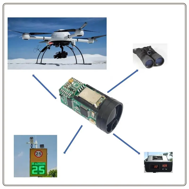 وحدة استشعار موثوقة بالليزر 1000 متر TTL قياس السرعة عالي الدقة لملحقات الطائرة بدون طيار الخارجية ، مستشعر تتراوح الليزر