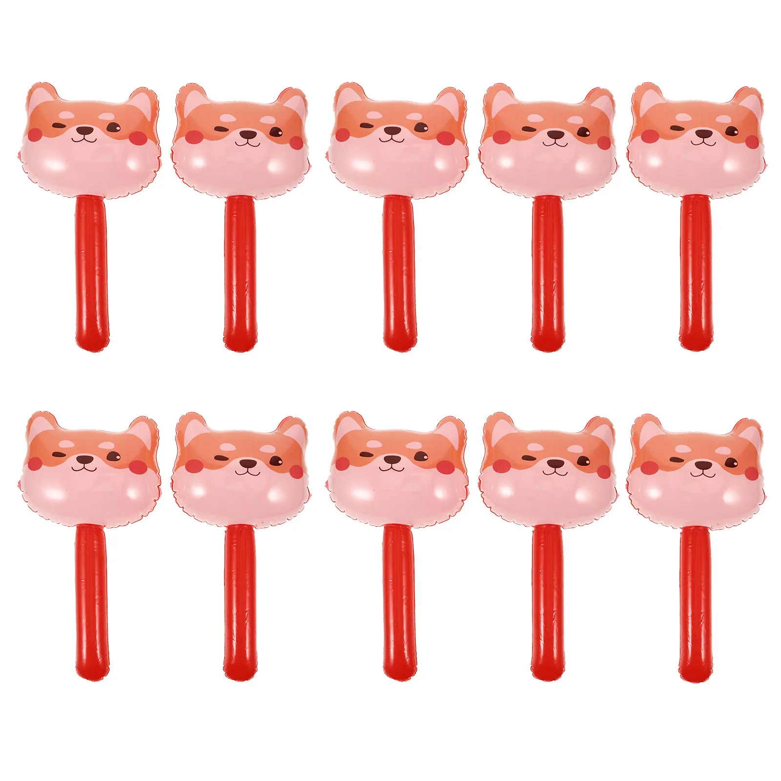 

10Pcs Inflatable PVC Fox Shape Lightweight Party Prop Kids Game Pool Beach Accessory Inflatable Hammer