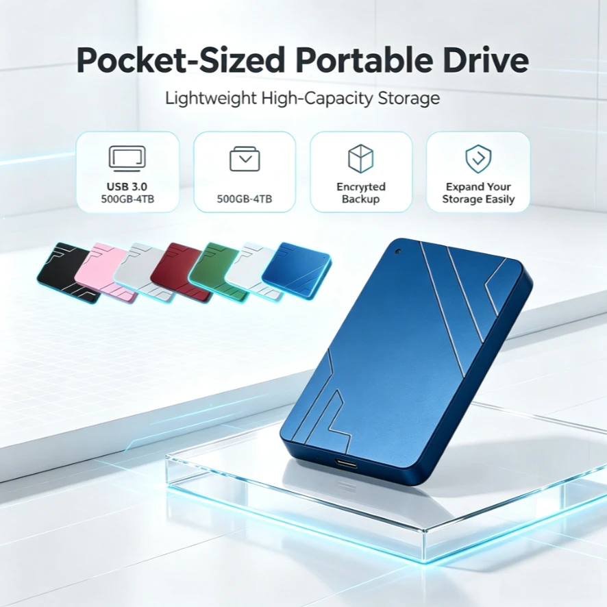 [Brand+] Original A3-1 Portable External Hard Drive Gray/Orange/Navy Blue High Speed Storage Disk for Windows Laptop Desktop PC