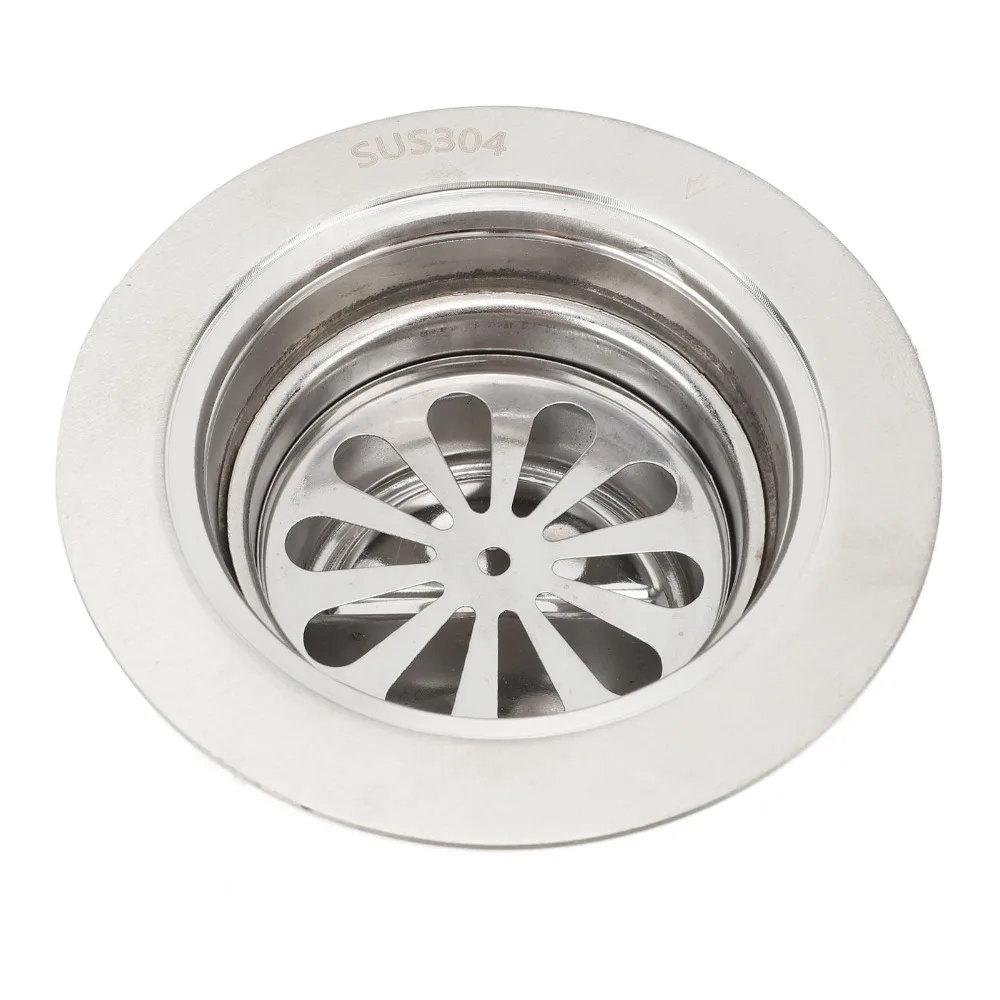 Practical Round Floor Drain 304 Stainless Steel 3.94in Diameter Floor Drain Kit High Flow Odor Proof Drain Hair Catcher Bathroom
