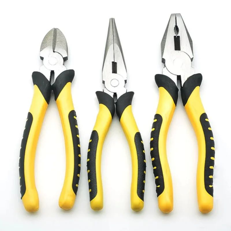 8-inch Industrial Wire Cutting Pliers - High Hardness Needle-nose & Diagonal Pliers Set, Multi-functional Tool Collection