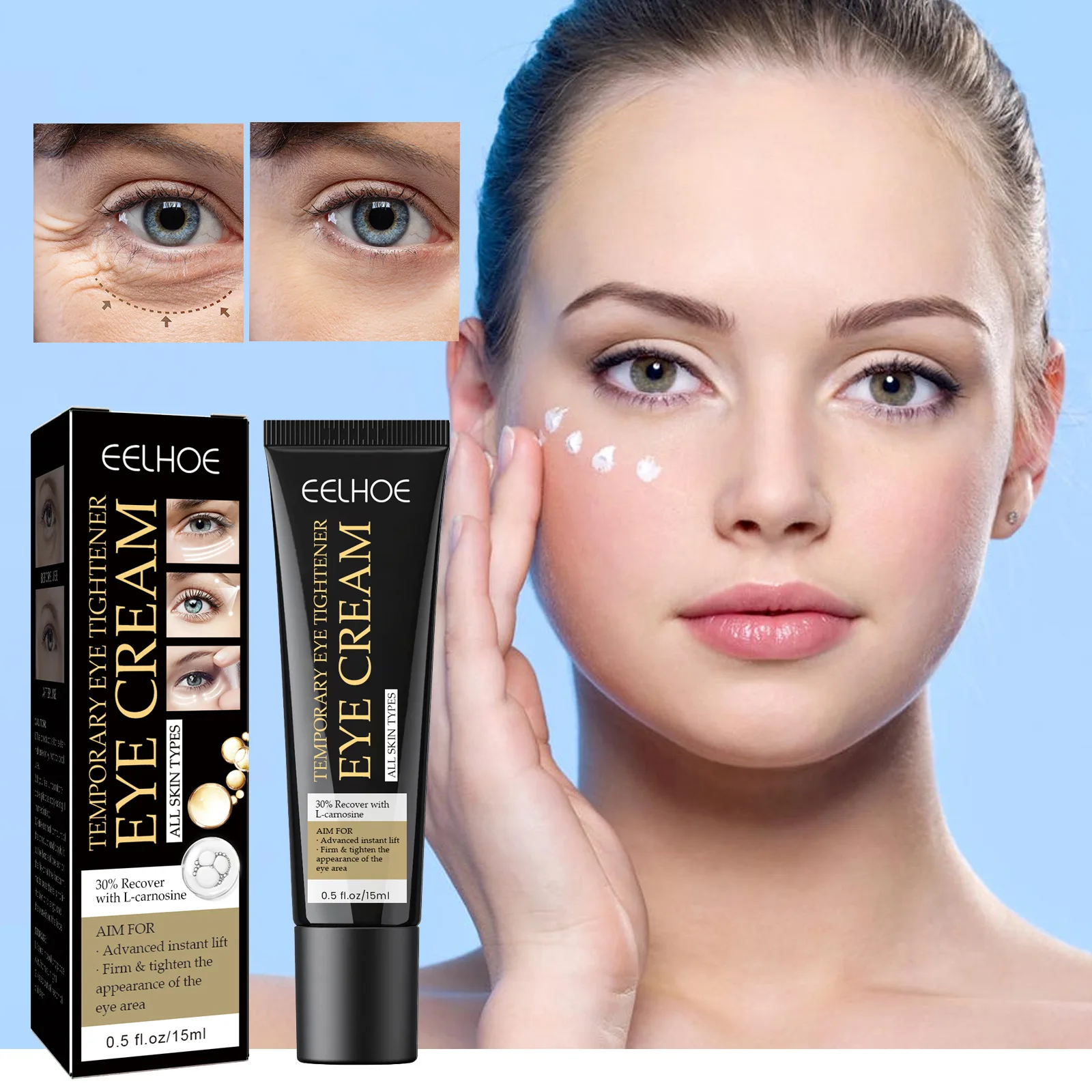 

Eelhoe Instant Firming Eye Cream Nourishing and Firming Fade Wrinkles Eye Bags and Dark Circle Hydrating Skin around Eyes