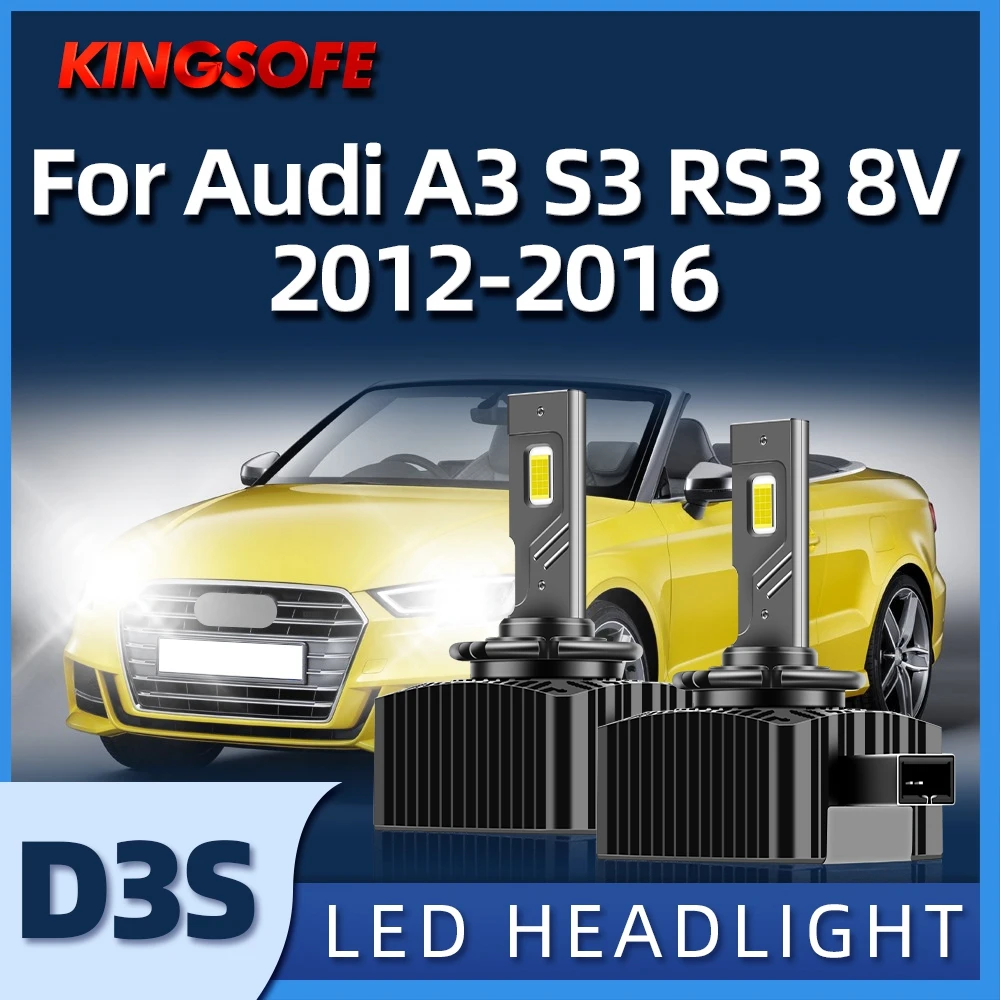 

KINGSOFE D3S 110W 2Pcs Car LED Headlight Bulb to Replace HID Conversion Lamps For Audi A3 S3 RS3 8V 2012 2013 2014 2015 2016