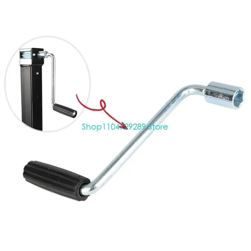 D8KE Manual Crank Handle for Travel Trailer Stabilizer Jacks-Leg Adjustment