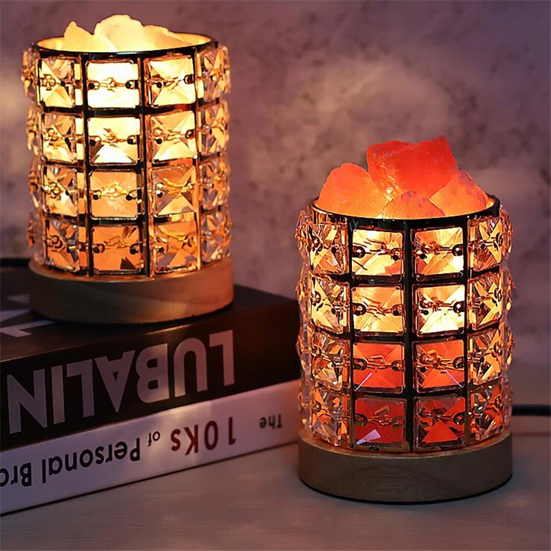 Crystal Natural Himalayan Salt Lamp USB Led Night Light Table Lava Lamps for Bedroom Bedside Warm Light Christmas Decoration led