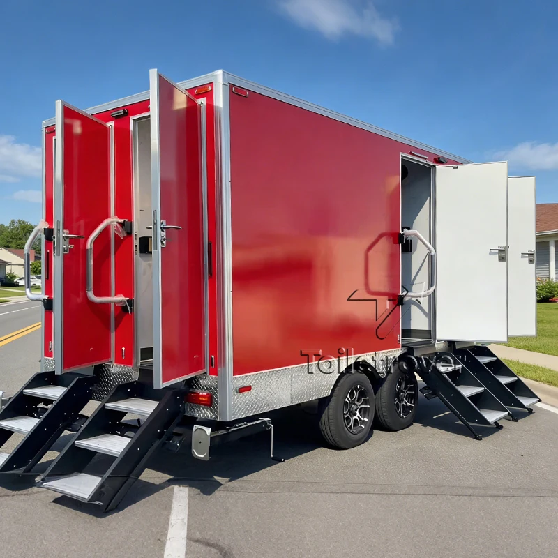 

Роскошный мобильный туалетный прицеп на 4 кабинки для продажи в европейских странах и США