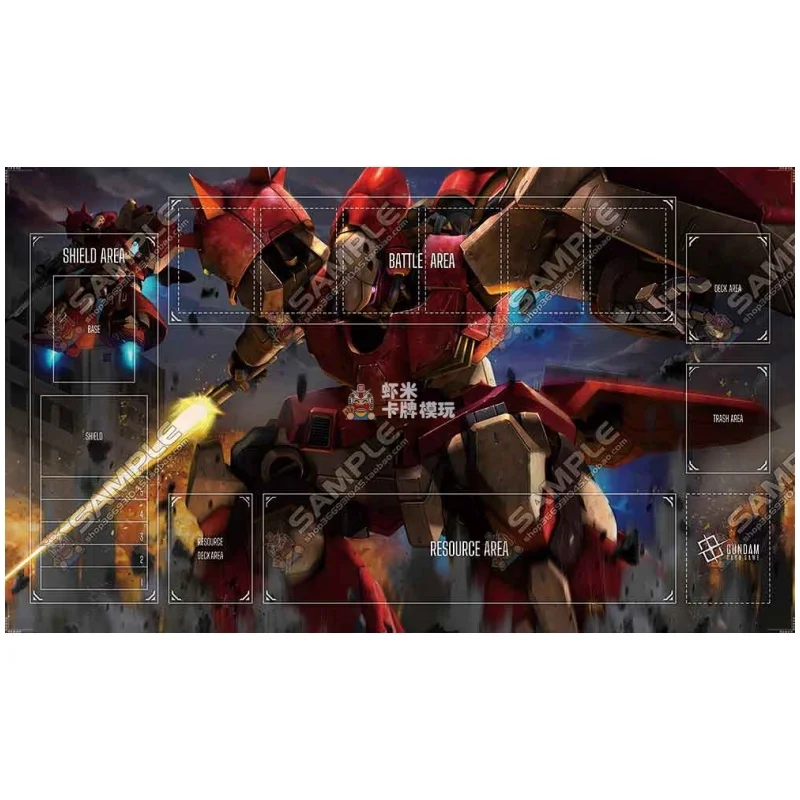 البدلة المتنقلة جاندام هاثاواي سلسلة TCG 600X350mm لاعب واحد بطاقة المعركة Playmat أنيمي الكرتون المبارزة طبق المطاط الجدول وسادة #2