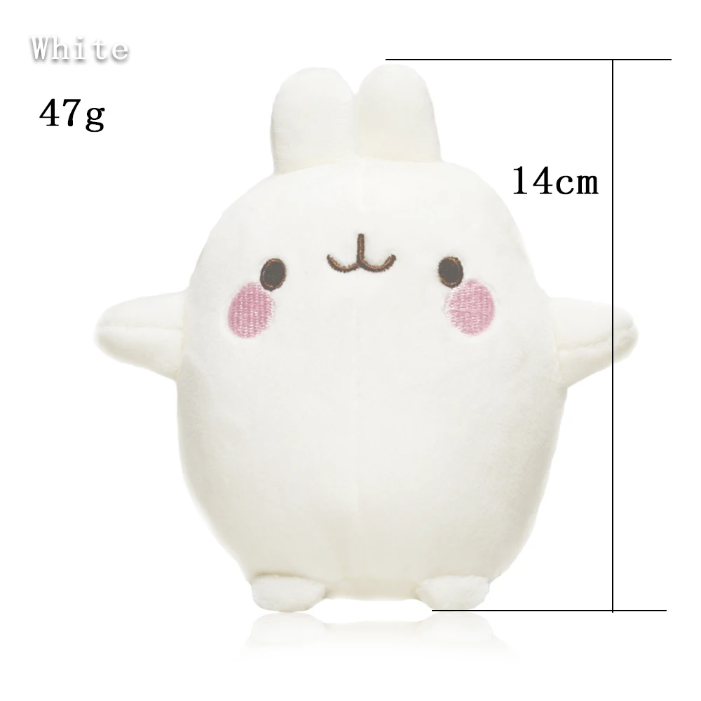 Genuine 14cm Molang Cute Plush Toys Anime Kawaii Filled Plush Keychain Pendant Cartoon White Rabbit Soft Stuffed Doll Child Gift