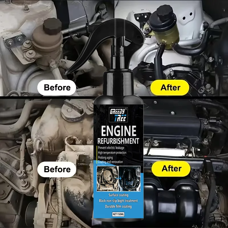 Engine Repair Spray - Powerful Cleaning and Polishing Formula, Rust-Resistant Restoration for Engine Bay, For Gasoline/Diesel En