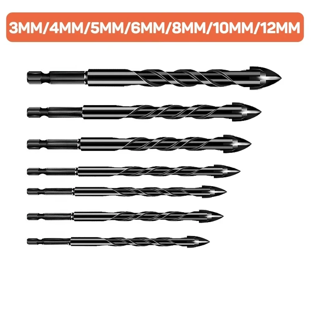 Broca para azulejos hexagonales cruzados de 3-12 mm - Abridor de agujeros de aleación dura