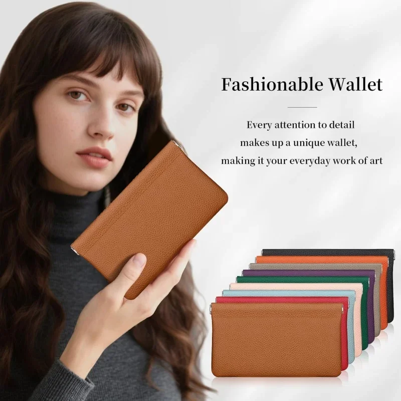 1pcs Portable coin purse clutch business long wallet cosmetic bills sundries storage bag shrapnel coin purse random color