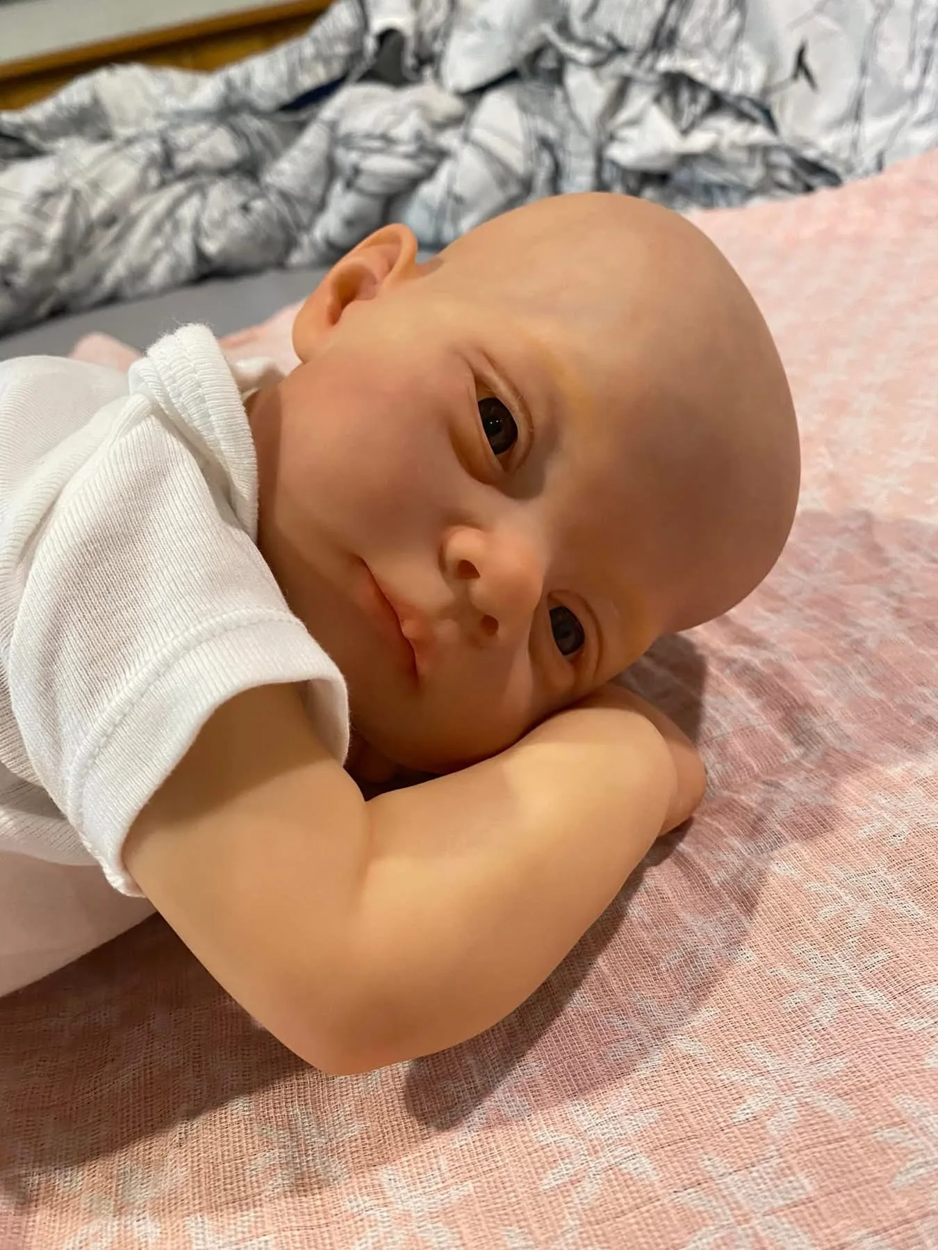 

NPK 18-inch Doll Set Collectible Newborn Lily & Irys Soft Cloth Body Hand-Painted Realistic Detailed Skin Visible Veins