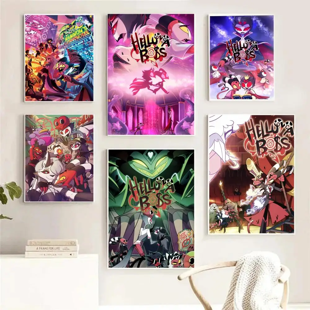 H-Helluva Boss الإرهاب hazbin فندق المشارك HD الفن لزجة جدار مقاوم للماء غرفة المعيشة المنزلي غرفة نوم بار الديكور الجمالي #2