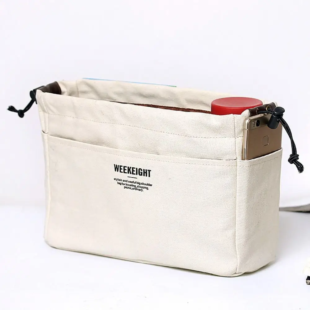 حقيبة تخزين قماشية متنوعة متعددة الوظائف حاوية أدوات الزينة برباط حقيبة مستحضرات التجميل حقيبة يد محمولة قابلة للتعديل إدراج في الهواء الطلق