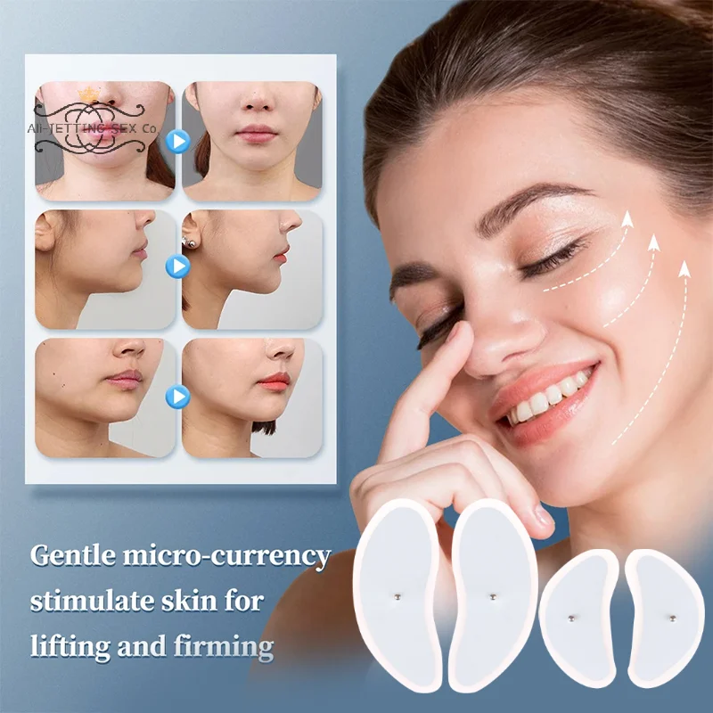 4Pcs EMS Muscle Stimulator Electrode Pads For Facial Lifting Face Massager Tens Acupuncture Digital Electronic Pulse